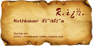 Rothbauer Ádám névjegykártya